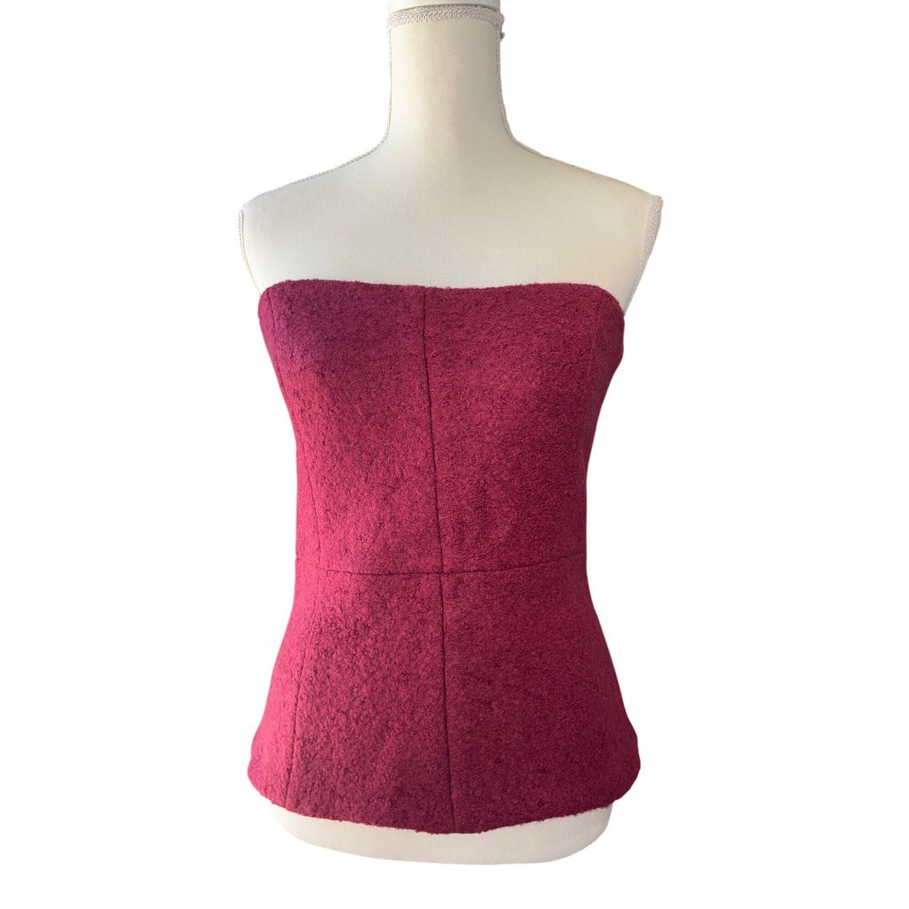 Bubish Gracie Boucle Bodice In Cherry Aus 10 / Us Medium New Womens Strapless To — image 5 of 8